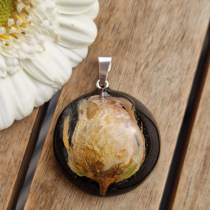 Törperózsa 3D ezüst medál [3]