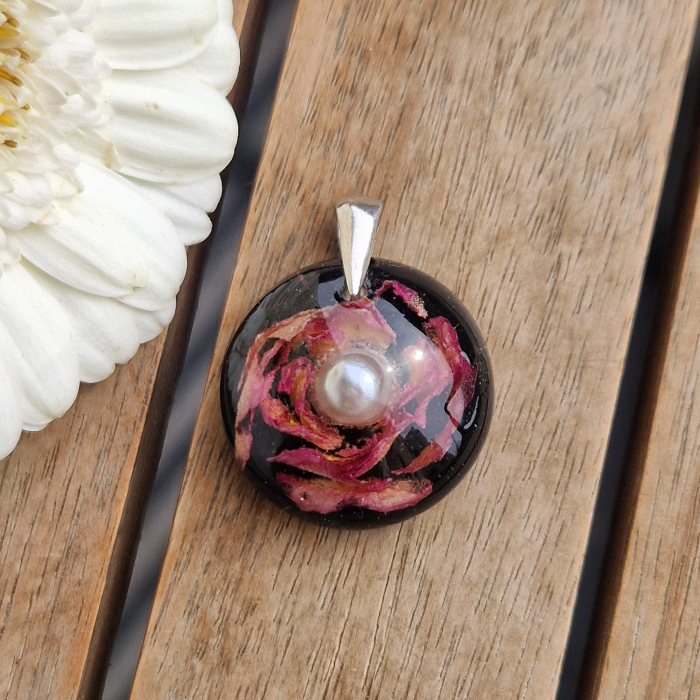 Törperózsa 3D ezüst medál [2]