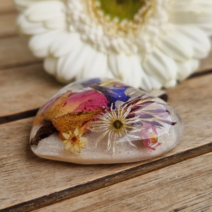 Törperózsa és vadvirágok 3D ezüst medál [2]