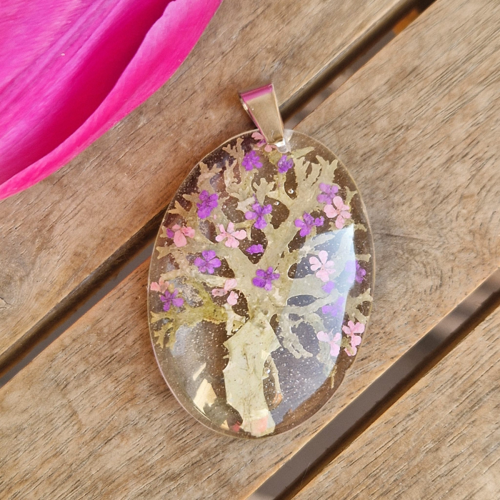 Mezei turbolya és zuzmó acél medál [2]