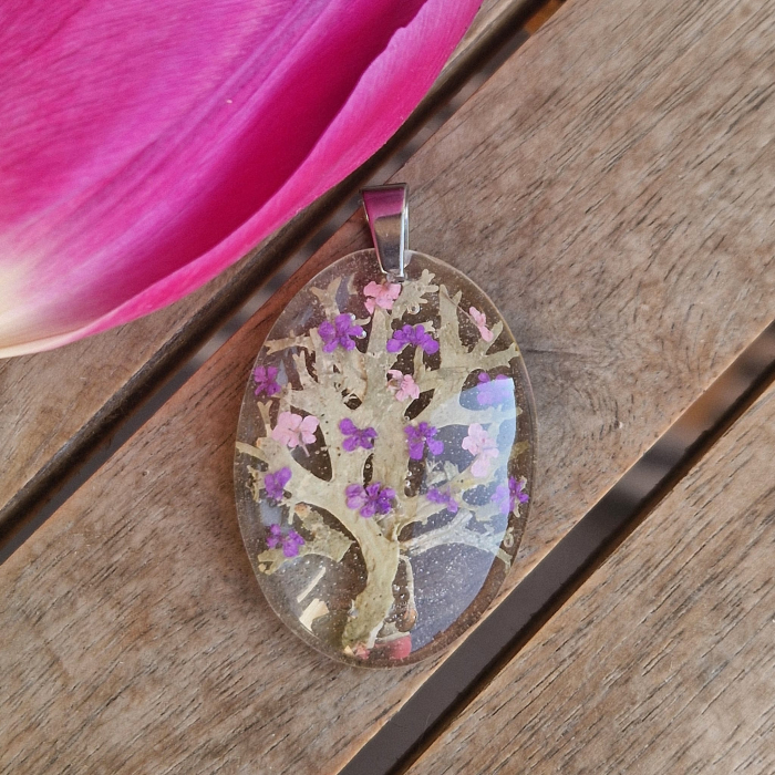 Pandantiv oțel cu floi de morcov si licheni [2]