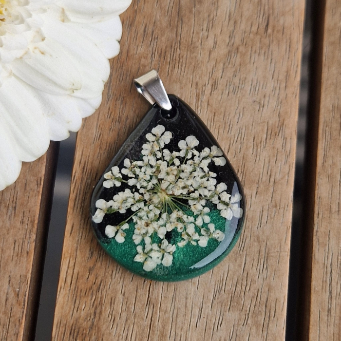 Pandantiv oțel cu flori de morcov [2]