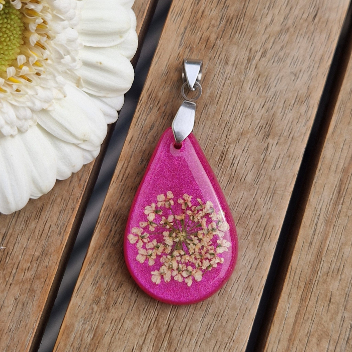 Pandantiv oțel cu flori de morcov [2]