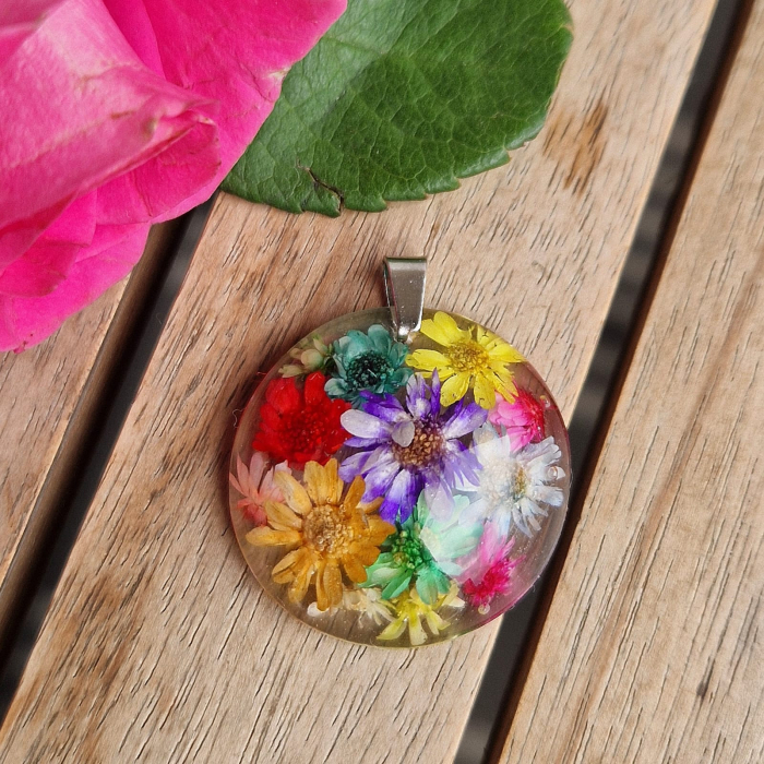 Szalmavirág acél medál [2]