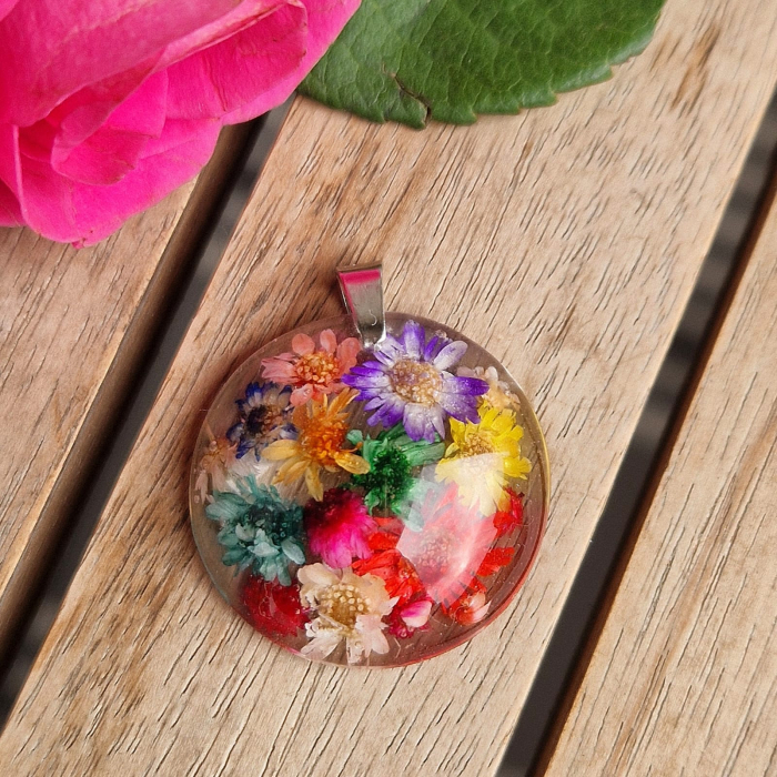 Szalmavirág acél medál [2]