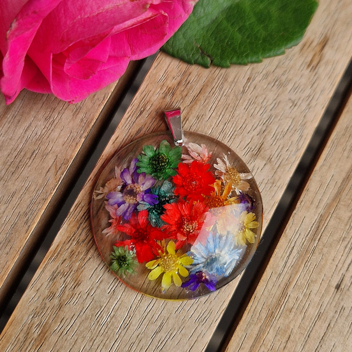 Szalmavirág acél medál [2]