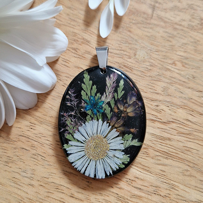 Pandantiv oțel cu flori sălbatice [2]