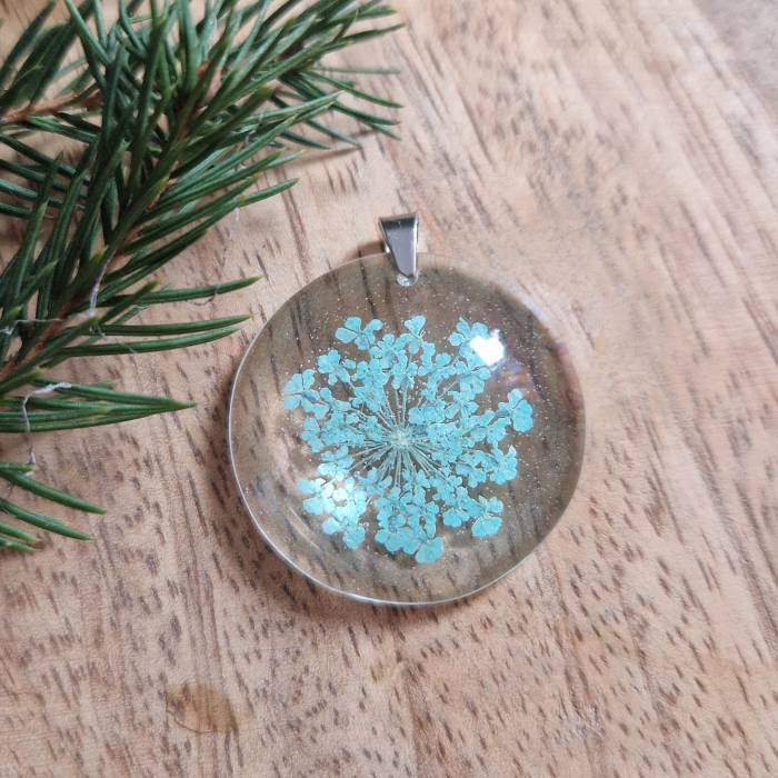 Pandantiv oțel cu flori de morcov [2]