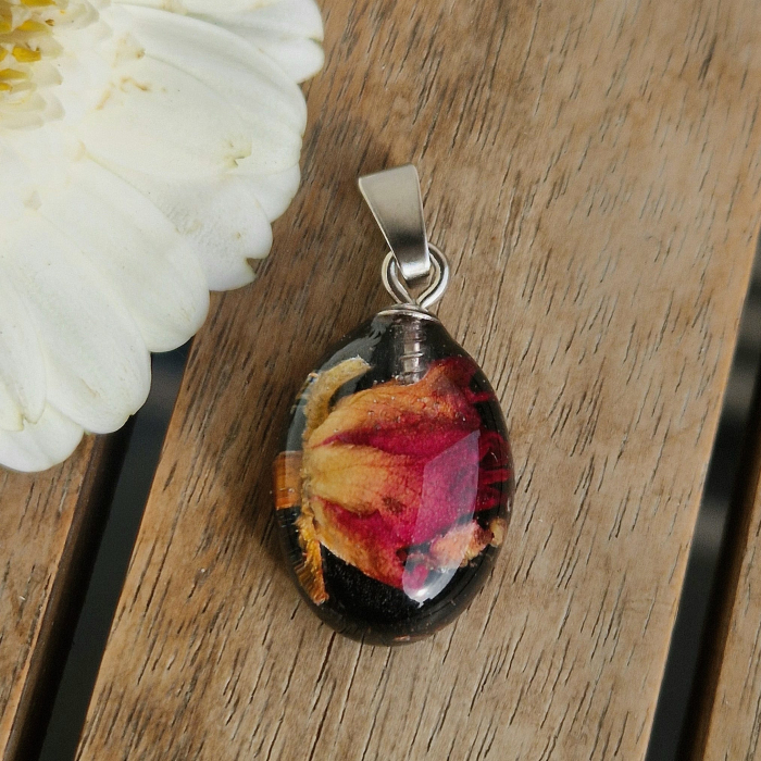 Pandantiv oțel cu mini tradafir 3D [2]