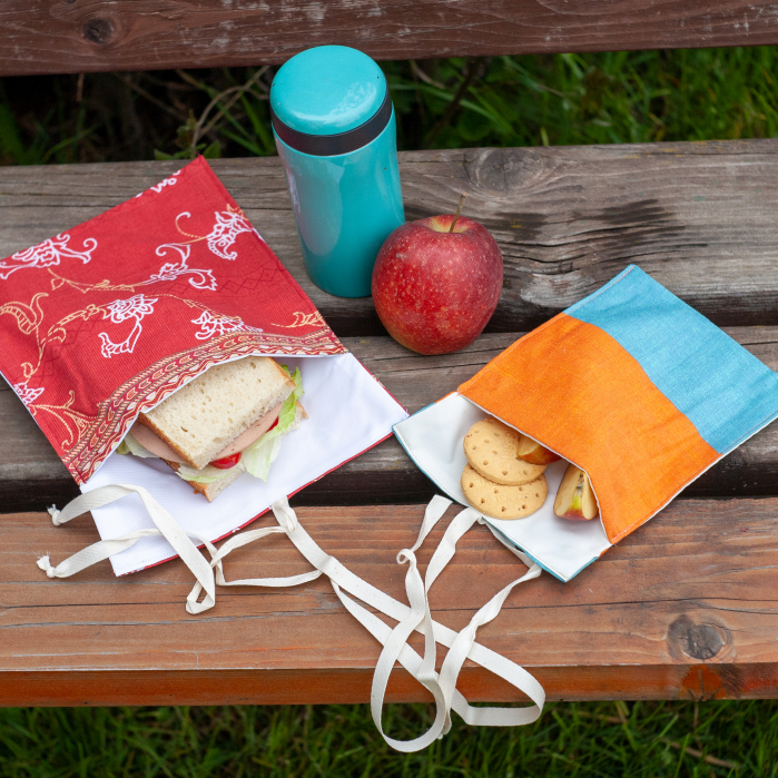 Sac pentru ronțăieli cu șnur - albastru pal [4]