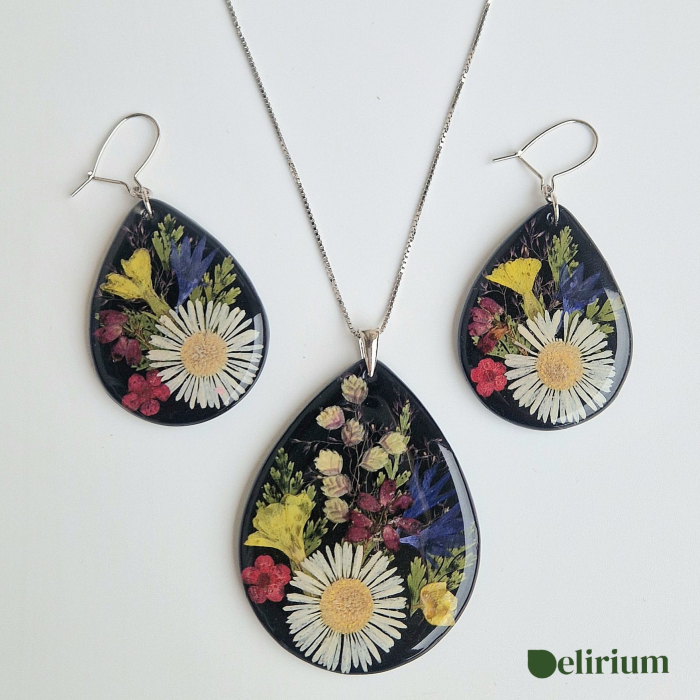 Set bijuterii din argint cu flori sălbatice [3]