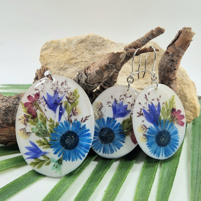 Set bijuterii din argint cu flori sălbatice [1]