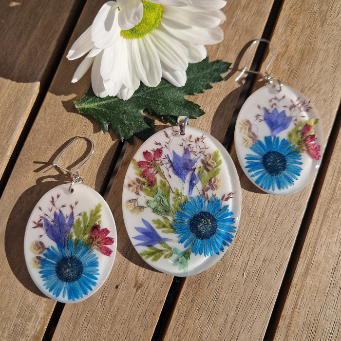 Set bijuterii din argint cu flori sălbatice [2]