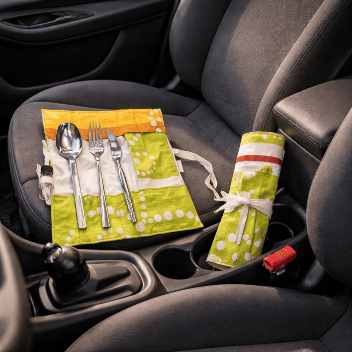 Utazó evőeszköztartó - virágos [7]