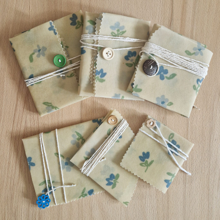 Ambalaj din ceară de albine pentru alimente - floral bej [1]