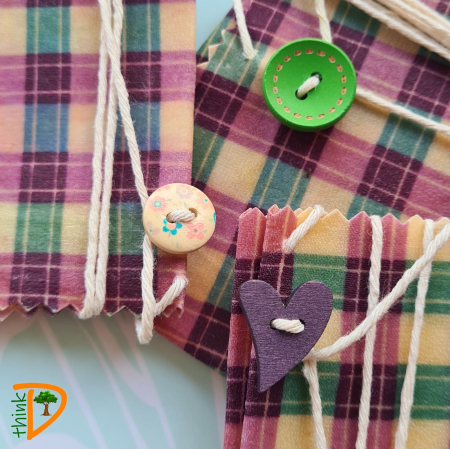 Méhviszos csomagoló élelmiszereknek - lila kockás [2]