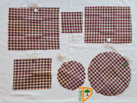 Méhviszos csomagoló élelmiszereknek - lila kockás [3]