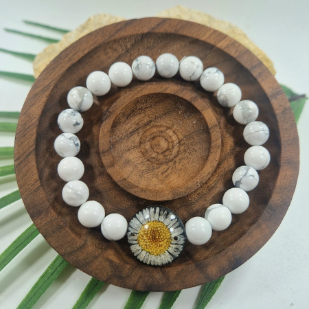 Karparec - Howlit karkötő 8mm-es gyöngyökből – 17 cm csuklóméret