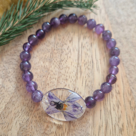 Brățară Ametist sfere 6mm – încheietură 16 cm [1]