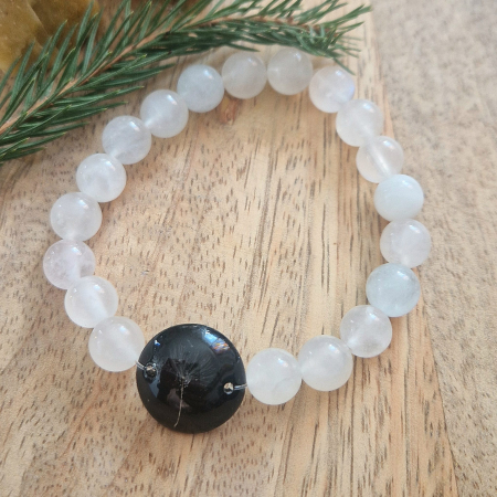 Brățară Piatra Lunii din sfere de 8mm – încheietură 17 cm [1]