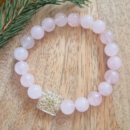 Brățară Cuart Roz din sfere de 8mm – încheietură 15 cm [1]