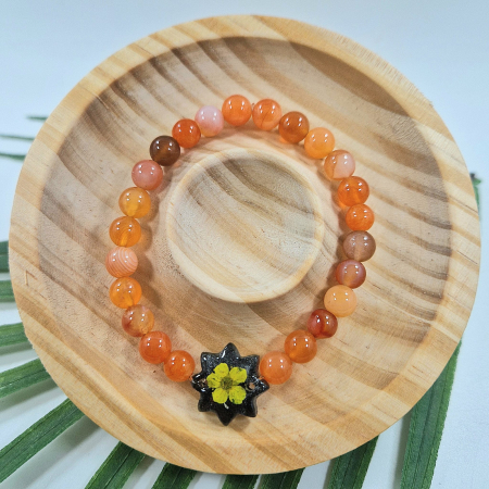 Copii - Brățară Carneol din sfere de 6mm – încheietură 14 cm