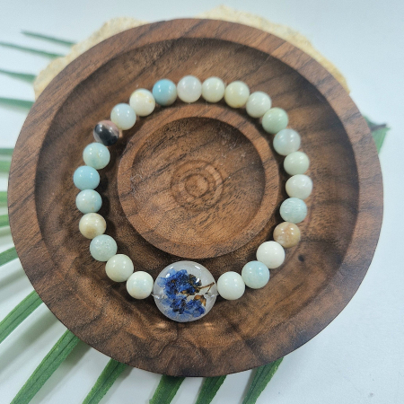 Karparec - Amazonit karkötő 6mm-es gyöngyökből – 15 cm csuklóméret