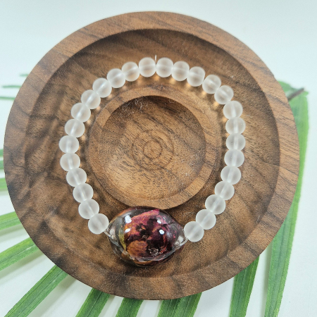 Karparec - Hegyikristály karkötő 6mm-es gyöngyökből – 15 cm csuklóméret