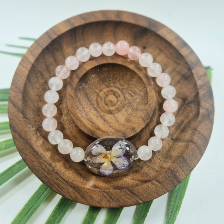 Brățară Cristal de Stâncă din sfere de 6mm – încheietură 15 cm