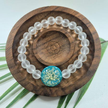 Brățară - Brățară Cristal de Stâncă din sfere de 8mm – încheietură 17 cm