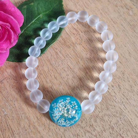 Brățară Cristal de Stâncă din sfere de 8mm – încheietură 17 cm [1]