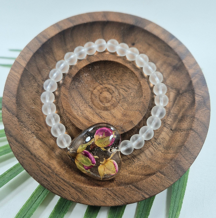 PRODUSE NOI - Brățară Cristal de Stâncă din sfere de 6mm – încheietură 14 cm