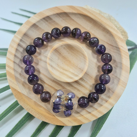 Karparec - Ametiszt 8mm ásvány karkötő - 16 cm csukló