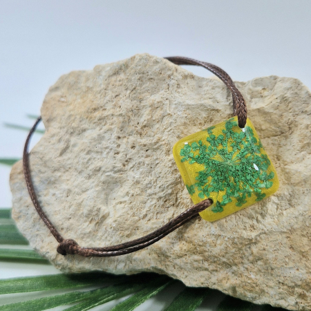 Bijuterii fără metal - Brățară cu flori de morcov