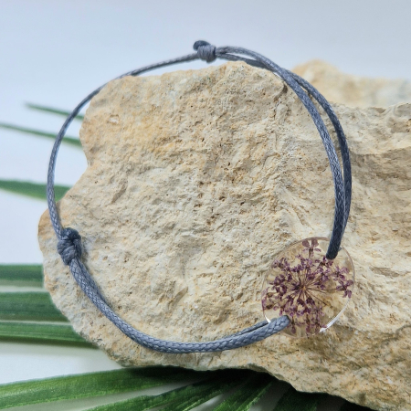 Bijuterii fără metal - Brățară cu flori de morcov