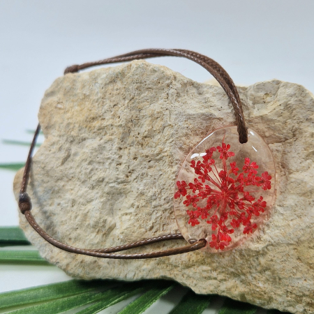 Bijuterii fără metal - Brățară cu flori de morcov