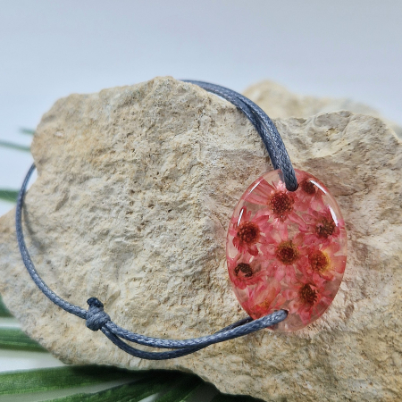 Bijuterii fără metal - Brățară cu flori de pai