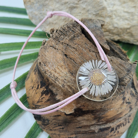 Bijuterii fără metal - Brățară cu flori de bănuți