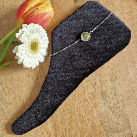 Brățară de gleznă oțel cu floarea de bănuți [1]