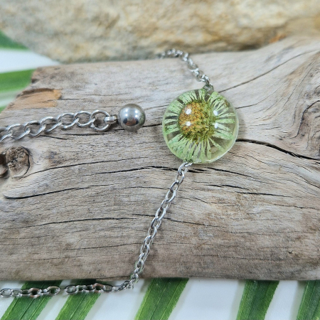 Brățară de gleznă - Brățară de gleznă oțel cu floarea de bănuți