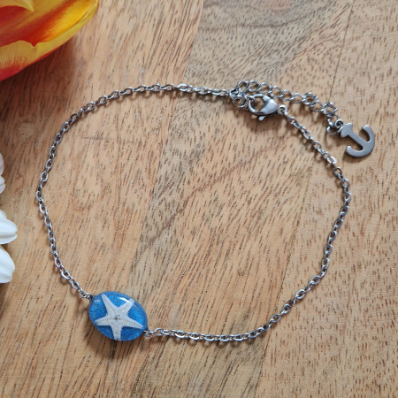 Brățară de gleznă oțel cu stele de mare [2]