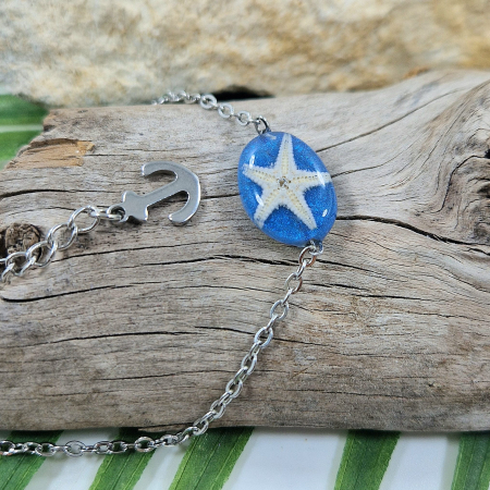 Brățară de gleznă - Brățară de gleznă oțel cu stele de mare