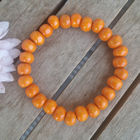 Brățară din lemn - portocaliu, 8 mm [1]