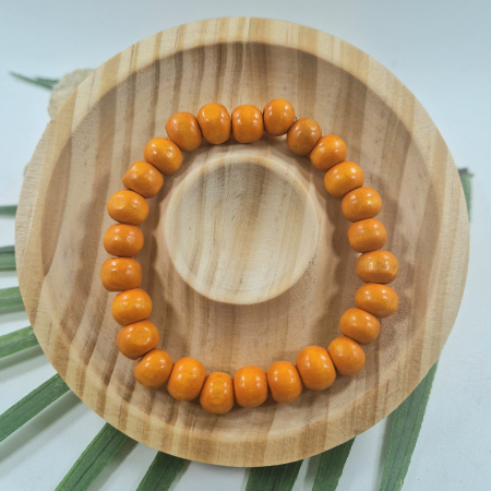 Brățară - Brățară din lemn - portocaliu, 8 mm