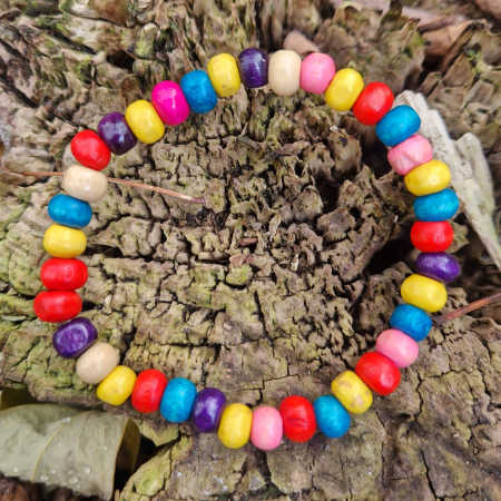 Brățară din lemn - multicolor, 6 mm [1]