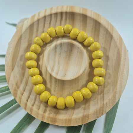 Brățară - Brățară din lemn - galben, 8 mm