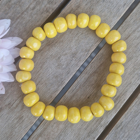 Brățară din lemn - galben, 8 mm [1]