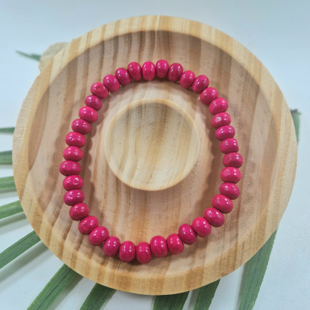 Brățară - Brățară din lemn - roz, 6 mm