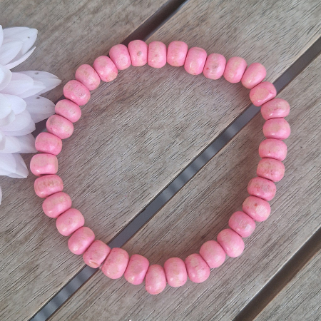 Brățară din lemn - roz, 6 mm [1]