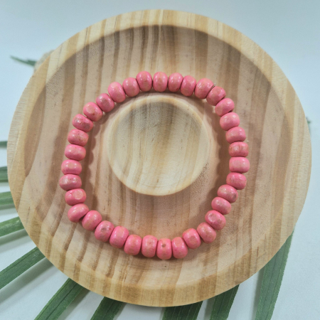 Brățară - Brățară din lemn - roz, 6 mm